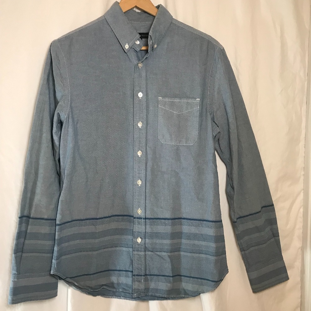 SOLD - Wings + Horns Light Blue Button Down Shirt